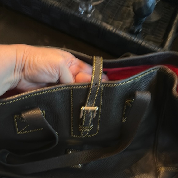 Dooney & Bourke Dark Brown Leather Tote Bag - Picture 4 of 15